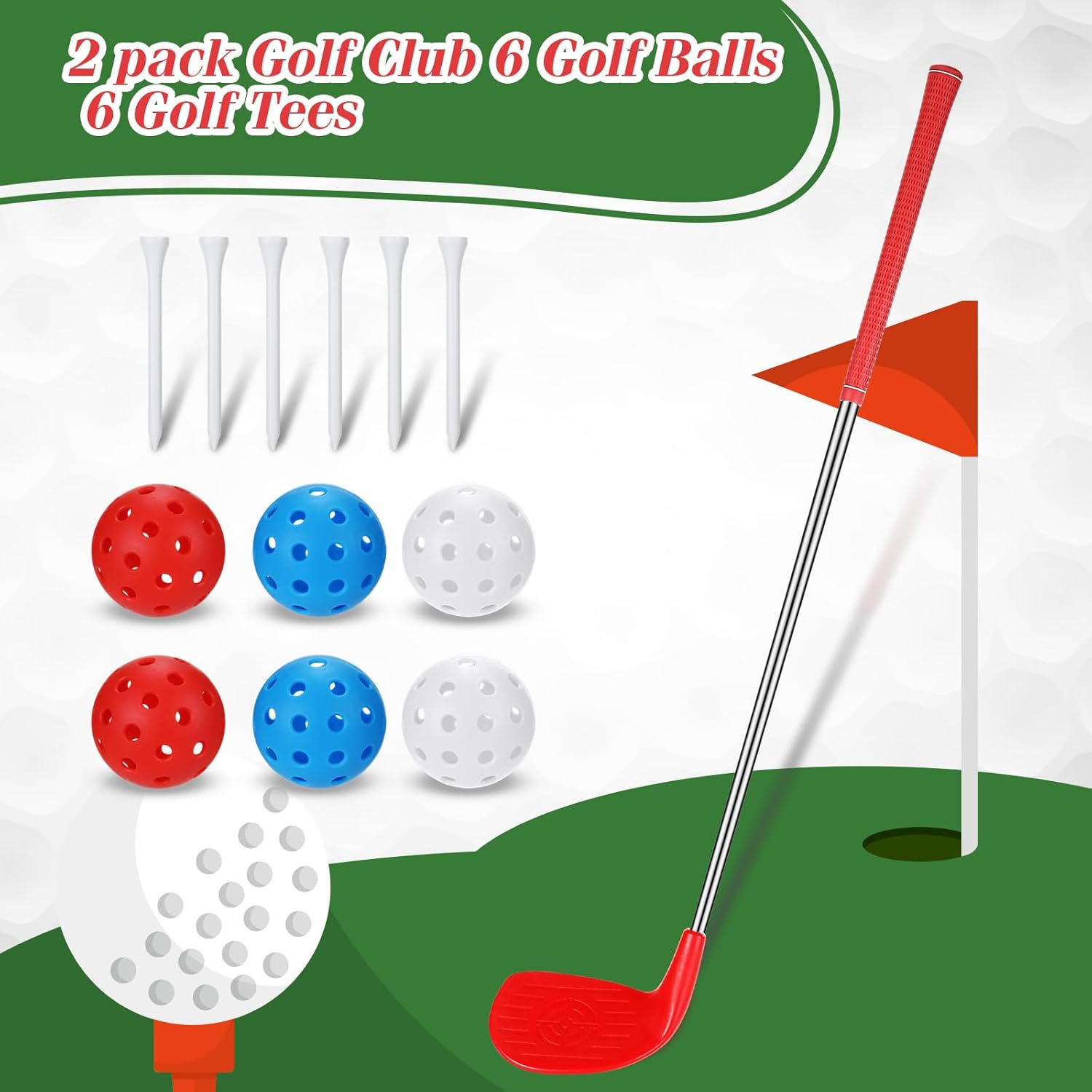 Realspring Backyard Golf Club Set 31" Right Hand Golf Club with Oversize Heads for Home Backyard Bucket Game Chipping Clubs Outdoor Indoor Sport Training Birthday Gift