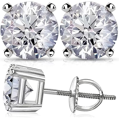 IGI Certified 0.2 to 4 Carat Lab Grown Diamond Stud Earrings for Women Solid 14K Gold/Platinum/Sterling Silver (E-F Color, VS Clarity) Anniversary Jewelry Birthday Gifts
