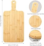 10 Pcs Bulk Cutting Board Wood Chopping Boards Laser Engraving Serving Board Charcuterie Boards for Customized Mother's Day Wedding Housewarming Gift (with Handle,Bamboo)