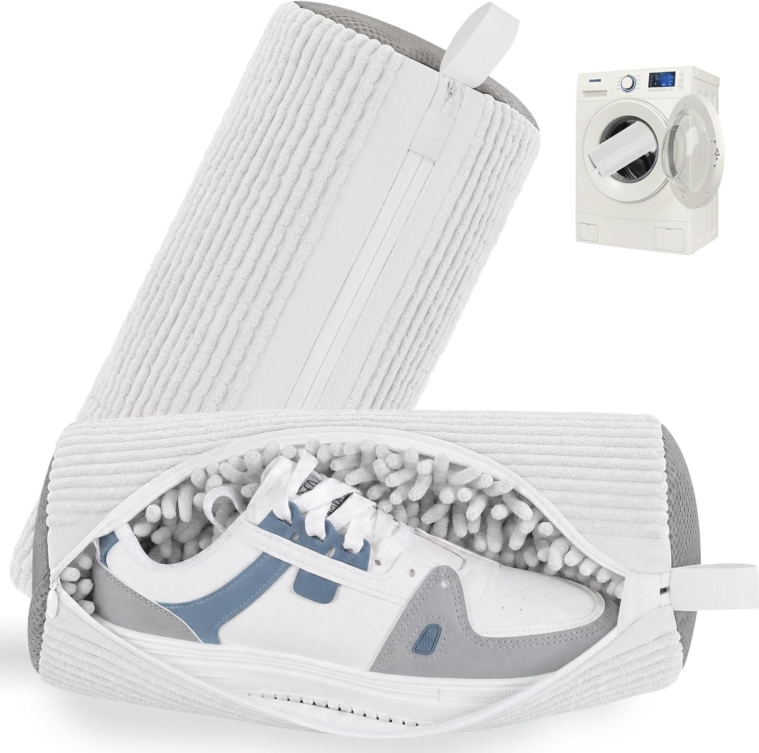 Shoe Washing Machine Bag Laundry Shoe Bag for Washer and Dryer Reusable 2pc Shoe Cleaning Bags for Sneakers 360 Deep Cleaning for All Shoes Types with Invisible Zipper