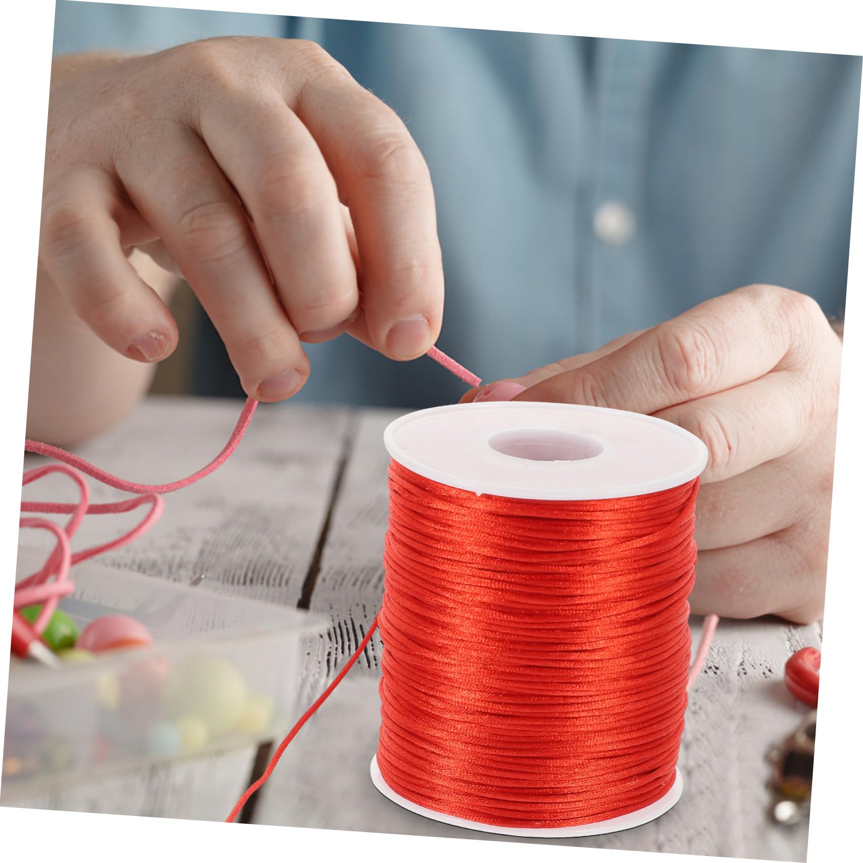 6rollen Makramee-Kordel zum Selbermachen Geflochtene Farbige Schnur für Armbänder DIY Strickgarn für Schlüssel Handys und Taschen Polyesterkordel Flach und Langlebig