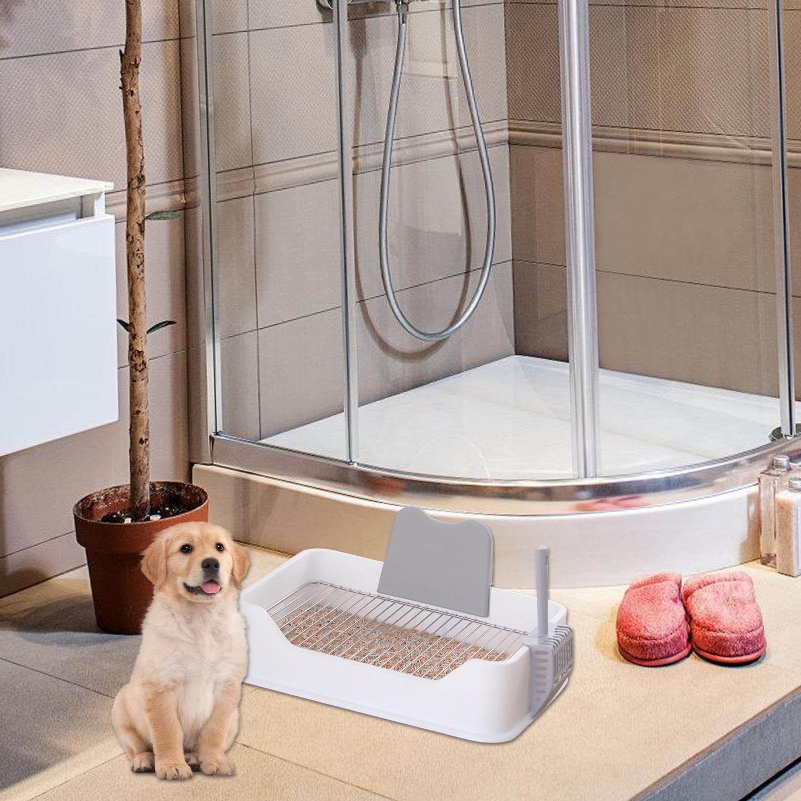Vasca igienica per cani, accessori per animali domestici riutilizzabili e portatili, stazione per cani e da interni, per ufficio, soggiorno, balcone, esterno, appartamento, viaggi, terrazza