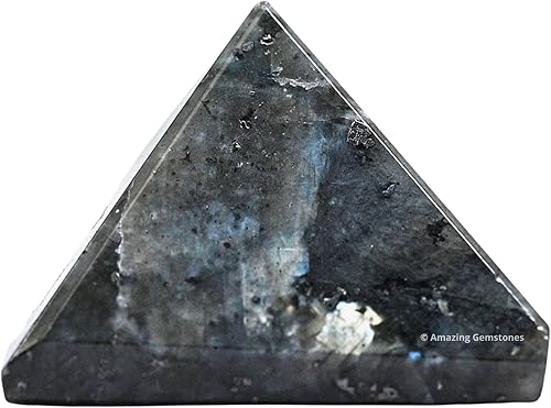 Miniatura 307 de Amazing Gemstone White Agate Snow Quartz Pyramid Crystal Healing Stones - 1" Great Pyramid Figurine of Natural Stone Pyramid for Meditation, Reiki