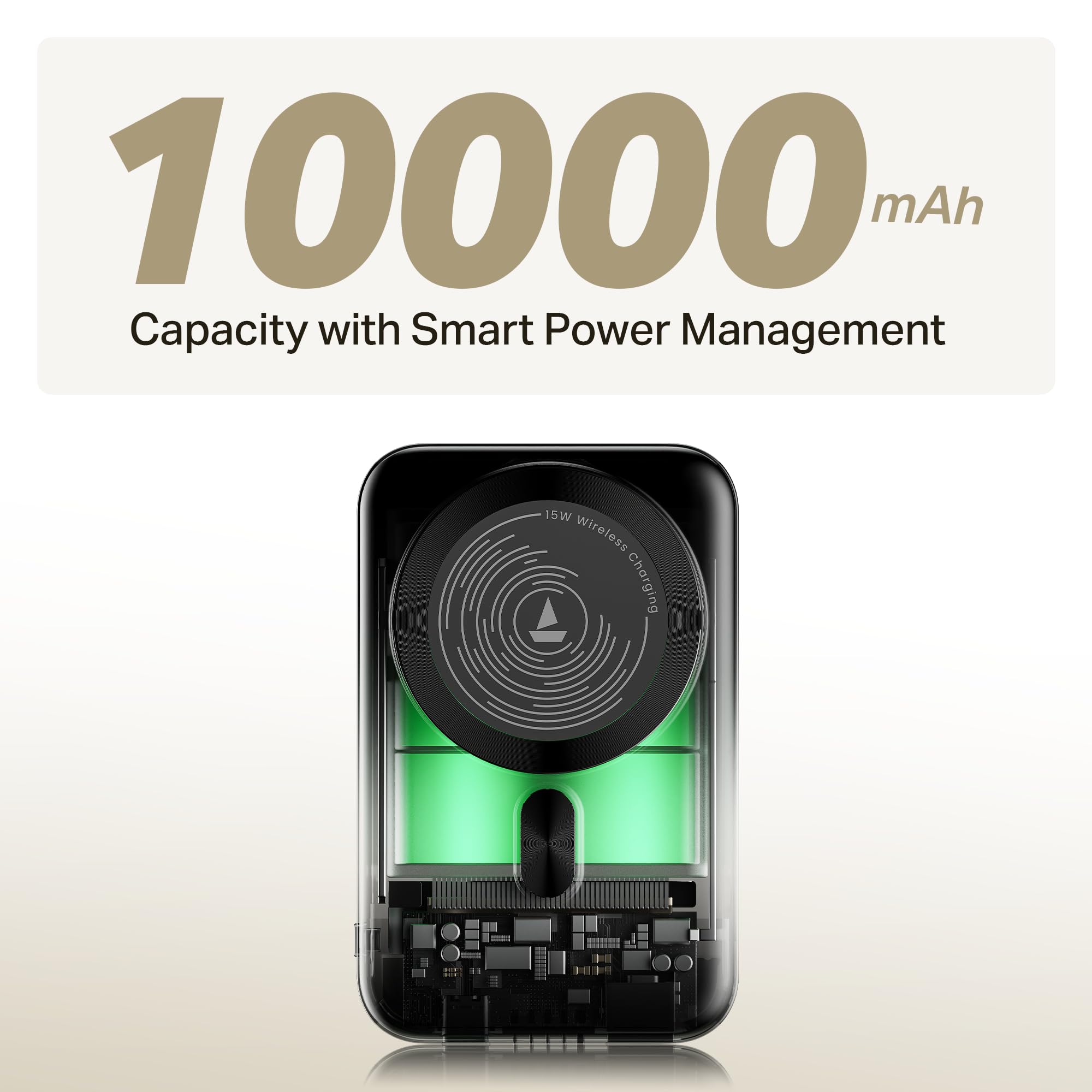 boAt EnergyShroom PB331 (Magsafe) 10000mAh Magnetic Wireless Powerbank, 15W Wireless & 22.5W Wired Charging for (iPhone 16, 15, 14, 13 & 12, Android & Other Qi Enabled Devices) (Ash Black) — Amazon image 8