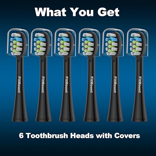 Miniatura 6 de Paquete de 6 cabezales de repuesto para cepillo de dientes compatibles con WaterPik Sonic Fusion 2.0, cabezal de cepillo de hilo dental FitMount