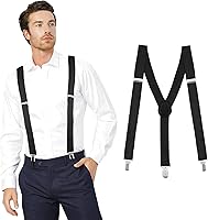 Vesberkl Men's Adjustable Y-Back Suspenders with Elastic Straps - Comfortable Hiking Suspenders Under Clothes