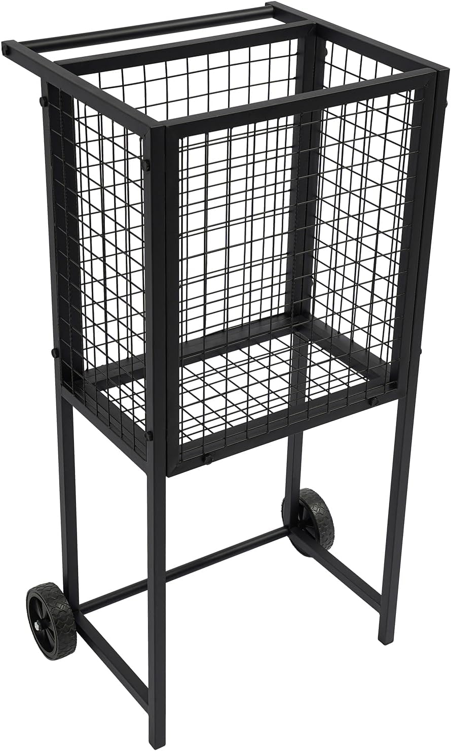 Tennis Ball Hopper, Rolling Cart for Tennis Balls Tennis Ball Cart Tennis Hopper 30-Pound Capacity 2 Large Castors Practical Handle Smooth Edges for Ennis Balls, Leather Balls, and Baseballs