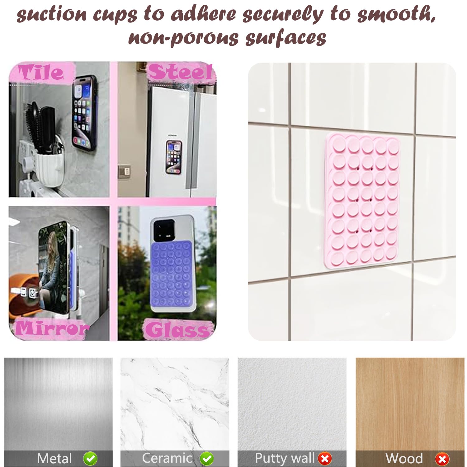 Lot De 2 Ventouses Pour Téléphone Portable, Boule En Silicone Pour Ecran Support De Tasse De Bureau Outil De Reparation~p126516031