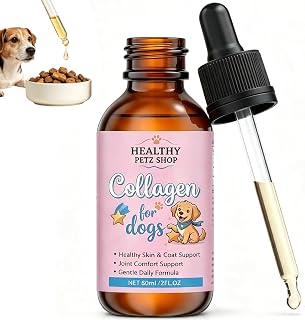 Liquid Collagen for Dogs, Healthy Petz Premium Liquid Collagen, 60ml/2floz | Hyaluronic Acid & Vitamins C, Pet Collagen for Joints, Skin & Coat