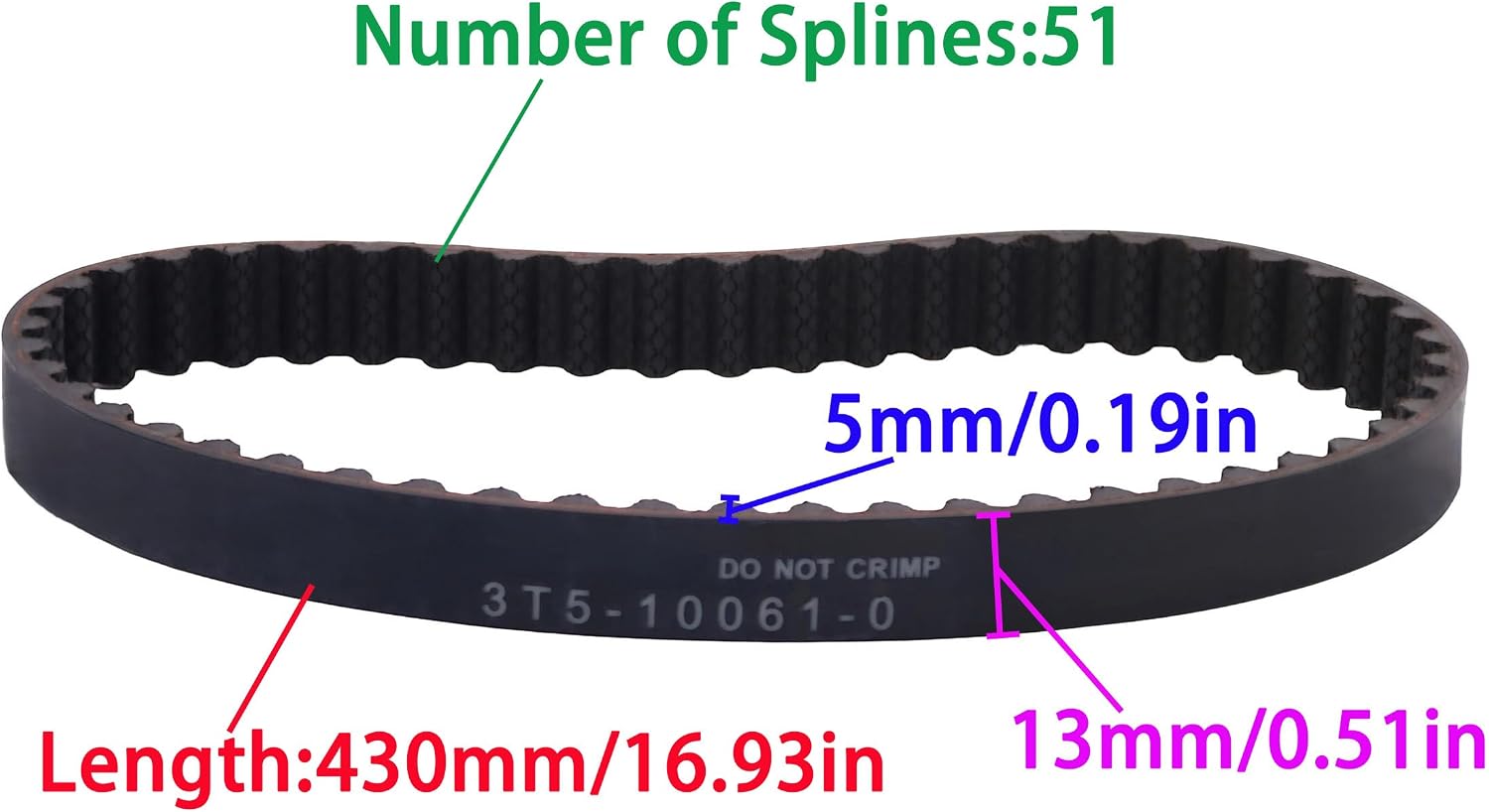 Boat Motor 3T5-10061-0 3T5100610 3T5100610M Drive Belt for Tohatsu for Nissan 40HP 50HP MD40 MD50 NSD40/50 Outboard Engine