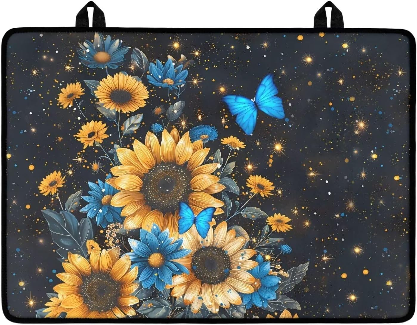 Sunflower Butterfly Glass Cooktop Protector Large Kitchen Stove Top Cover Protector Stove Top Covers, Kitchen Decor Accessories, Non-slip Prevent Scratching Splashes Thick Rubber
