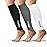 NEWZILL Calf Compression Sleeve for Men & Women | Footless Compression Socks for Shin Splint Relief, Varicose Veins | Leg Sleeve for Running, Travel, Nursing, Fitness (Black/White/Grey 3Pairs L/XL)