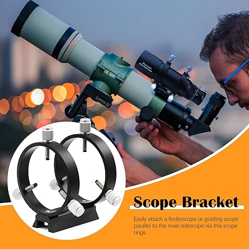 Miniatura 7 de Astromania Juego de anillos de guía ajustables con placa – 2.717 in de diámetro interior (par) – para tubo de telescopio de diámetro o buscadores
