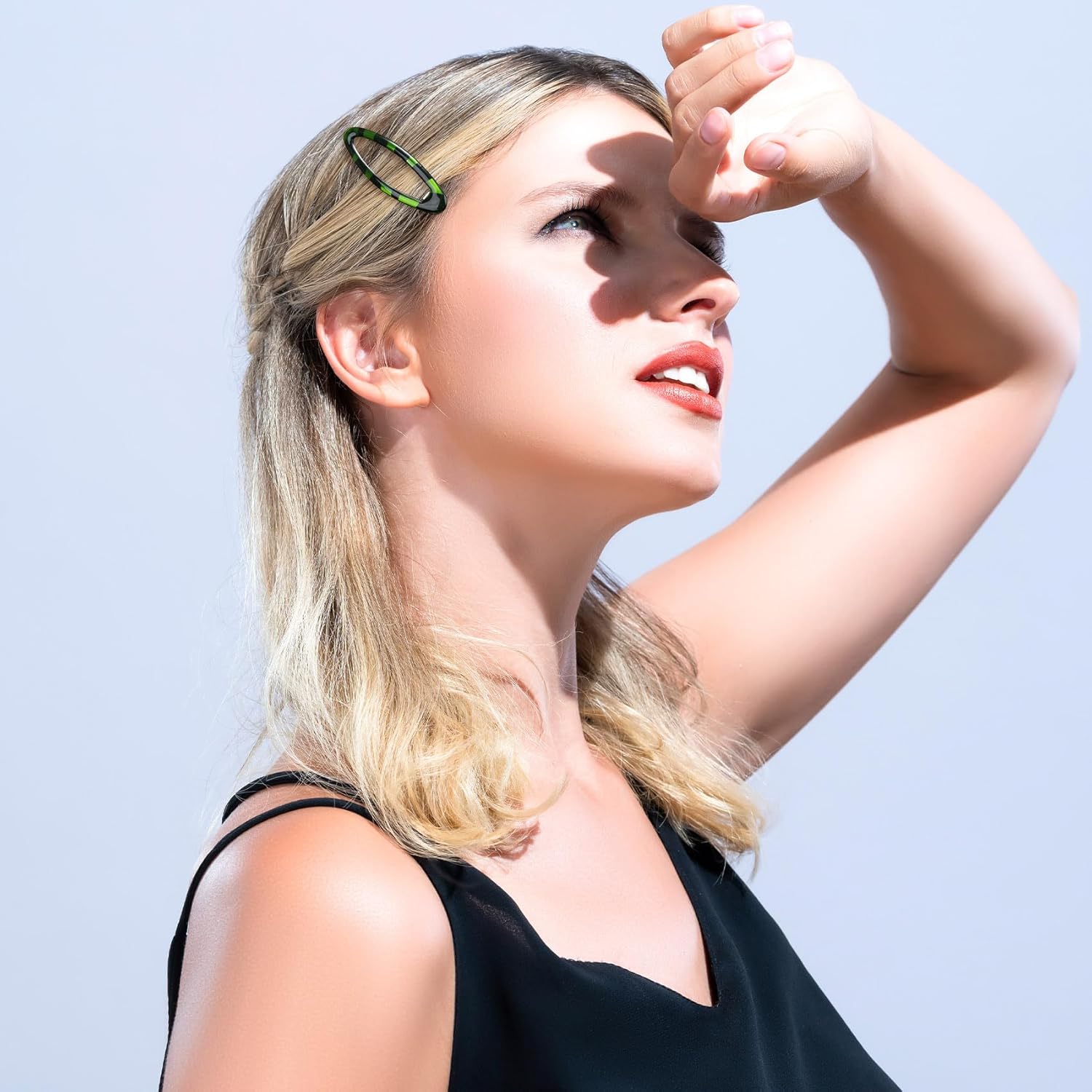 4pcs Oval Snap Hair Clips Tortoise Metal Epoxy Barrettes Non Slip Vintage Ellipse Brown Black Green Red Wedding Hair Accessories for Women Girls Thin Thick Hair - Image 6