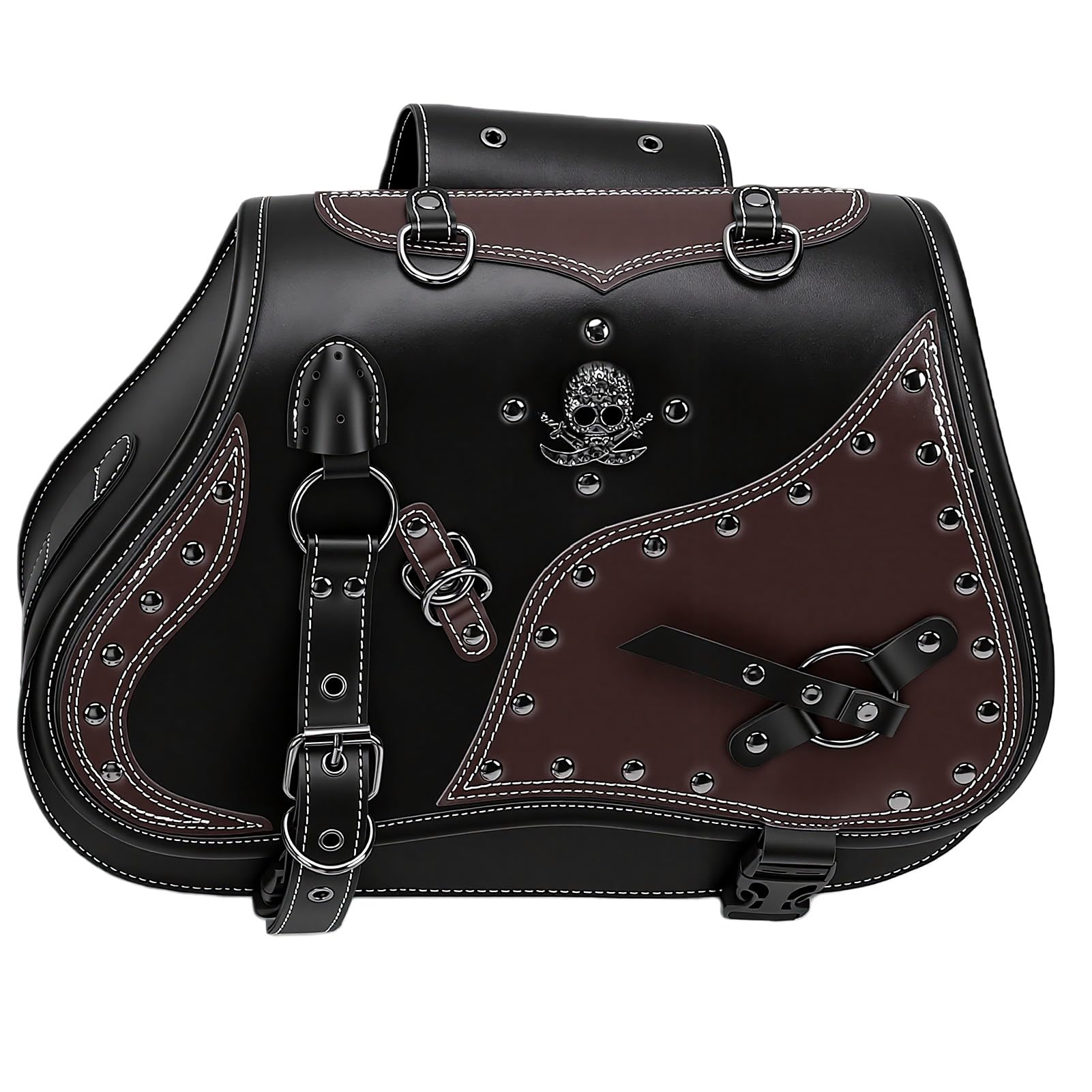 Matybobe Borse Laterali Moto PU Pelle Impermeabile 30L con Portabicchieri