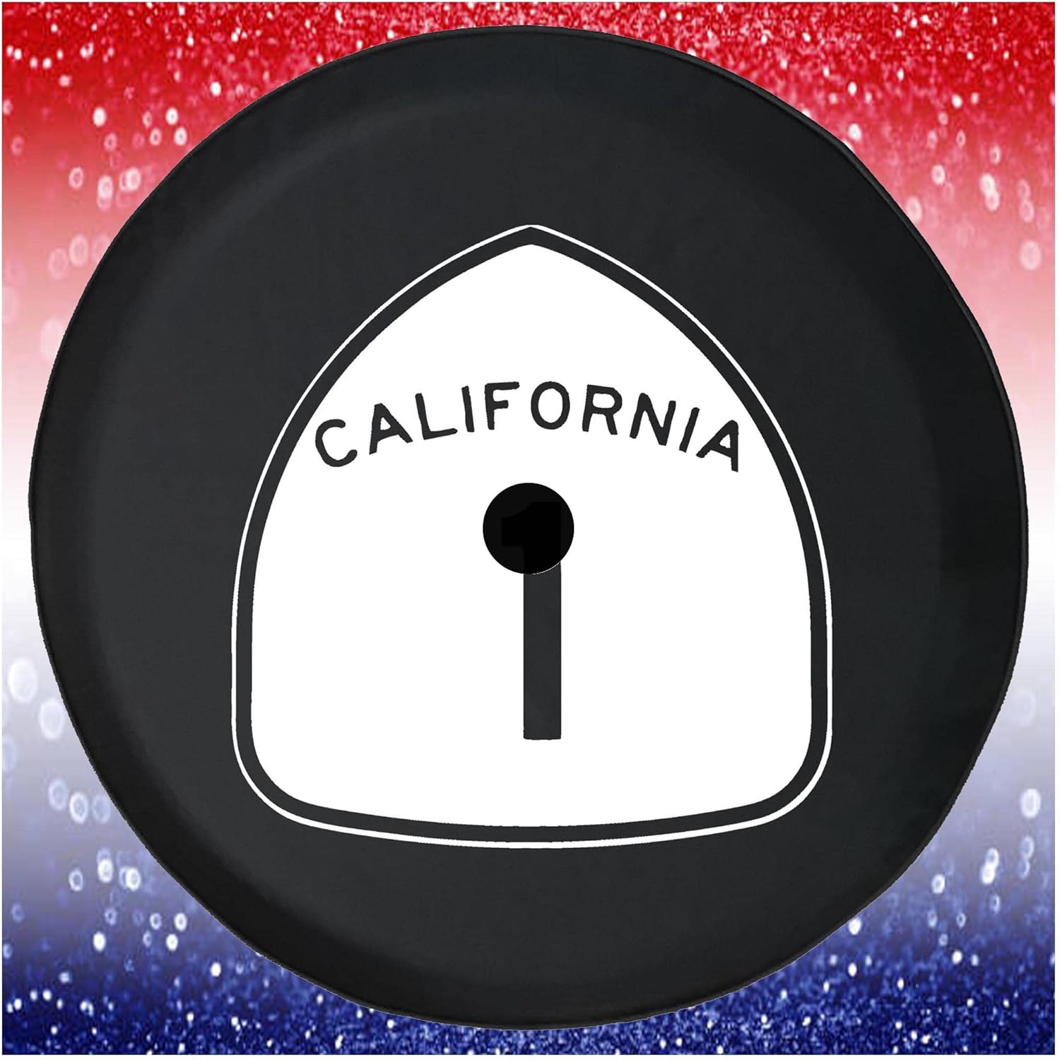 Spare Tire Cover California State Route 1 Black Accessories for Trailers Trucks SUVs RV Campers 32-33 Inch