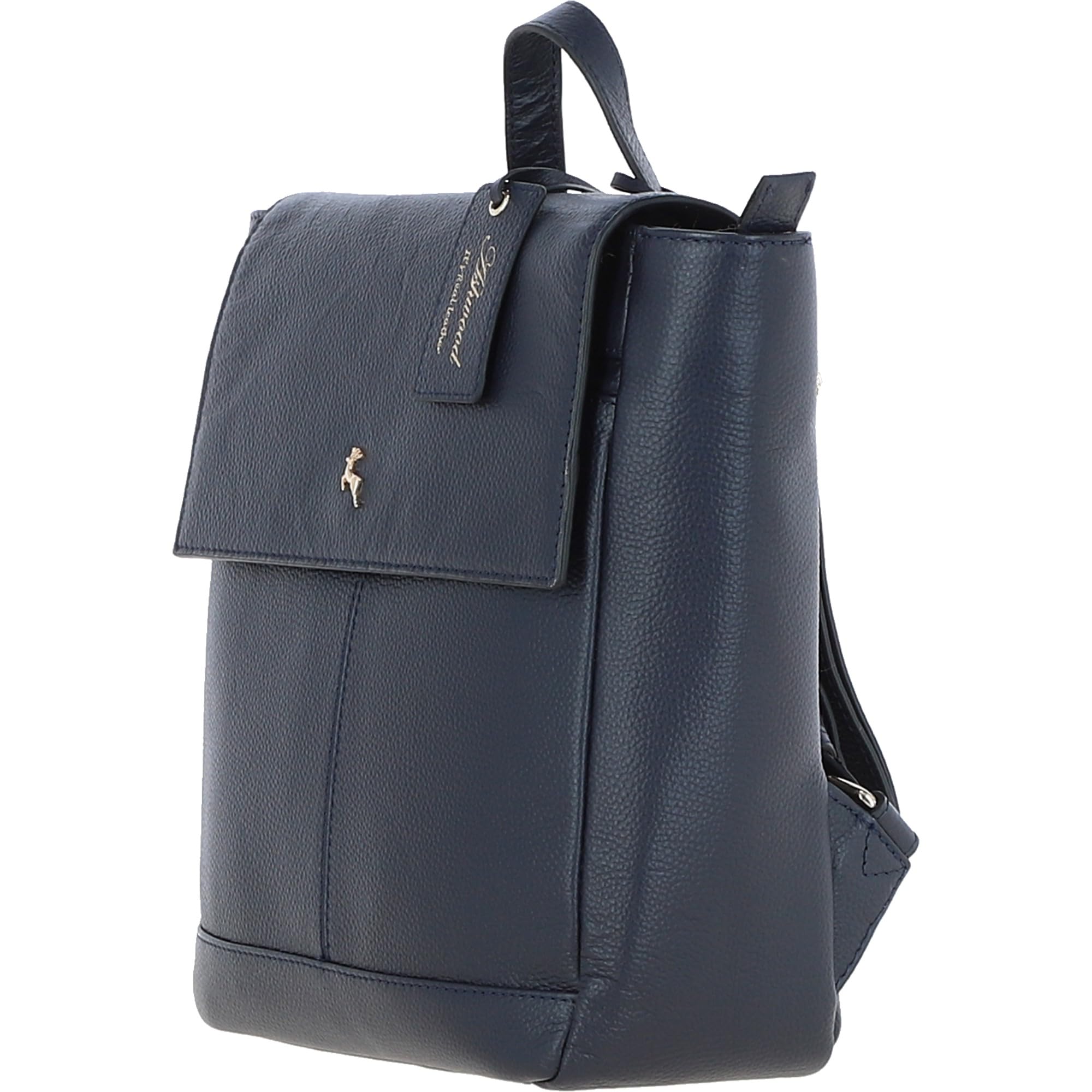 Ashwood Leather Women's Navy 'Lussuria Venezia' Real Leather Flapover Backpack In