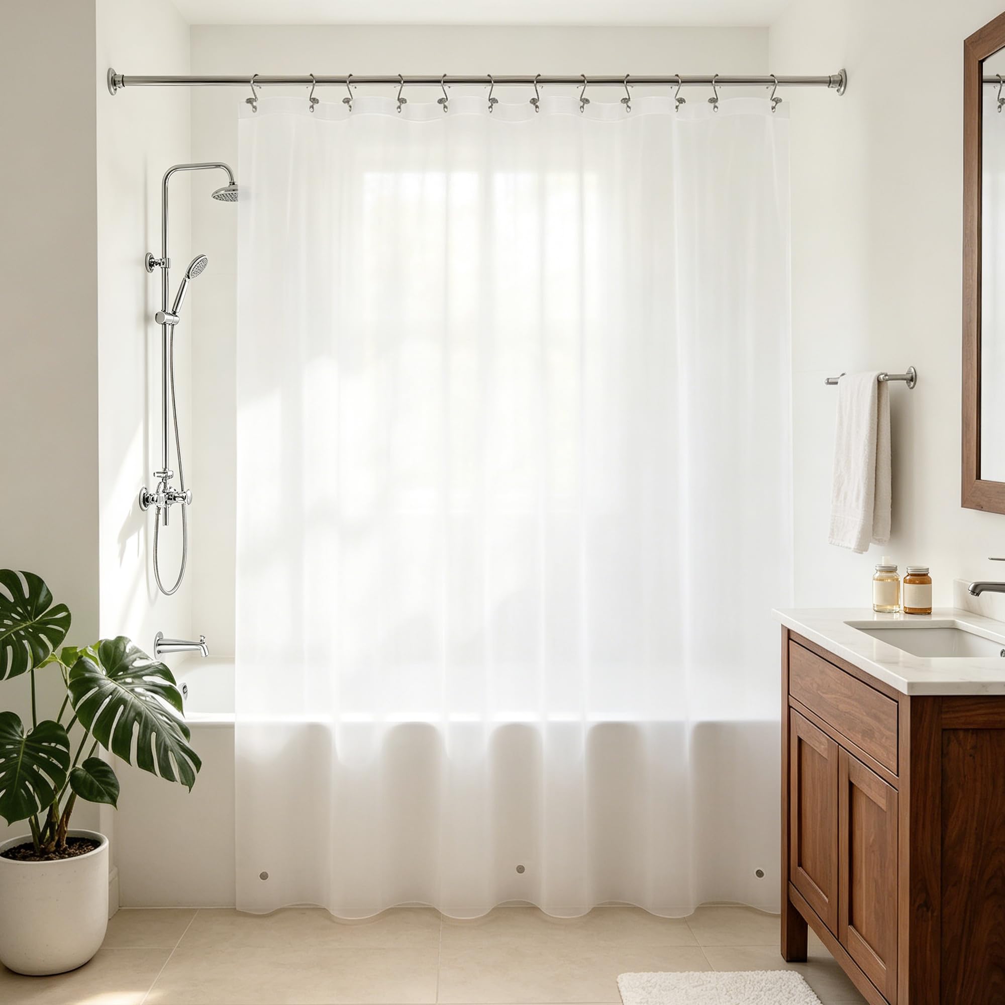 Barossa Design Extra Long Shower Curtain Liner 72x80, Frost