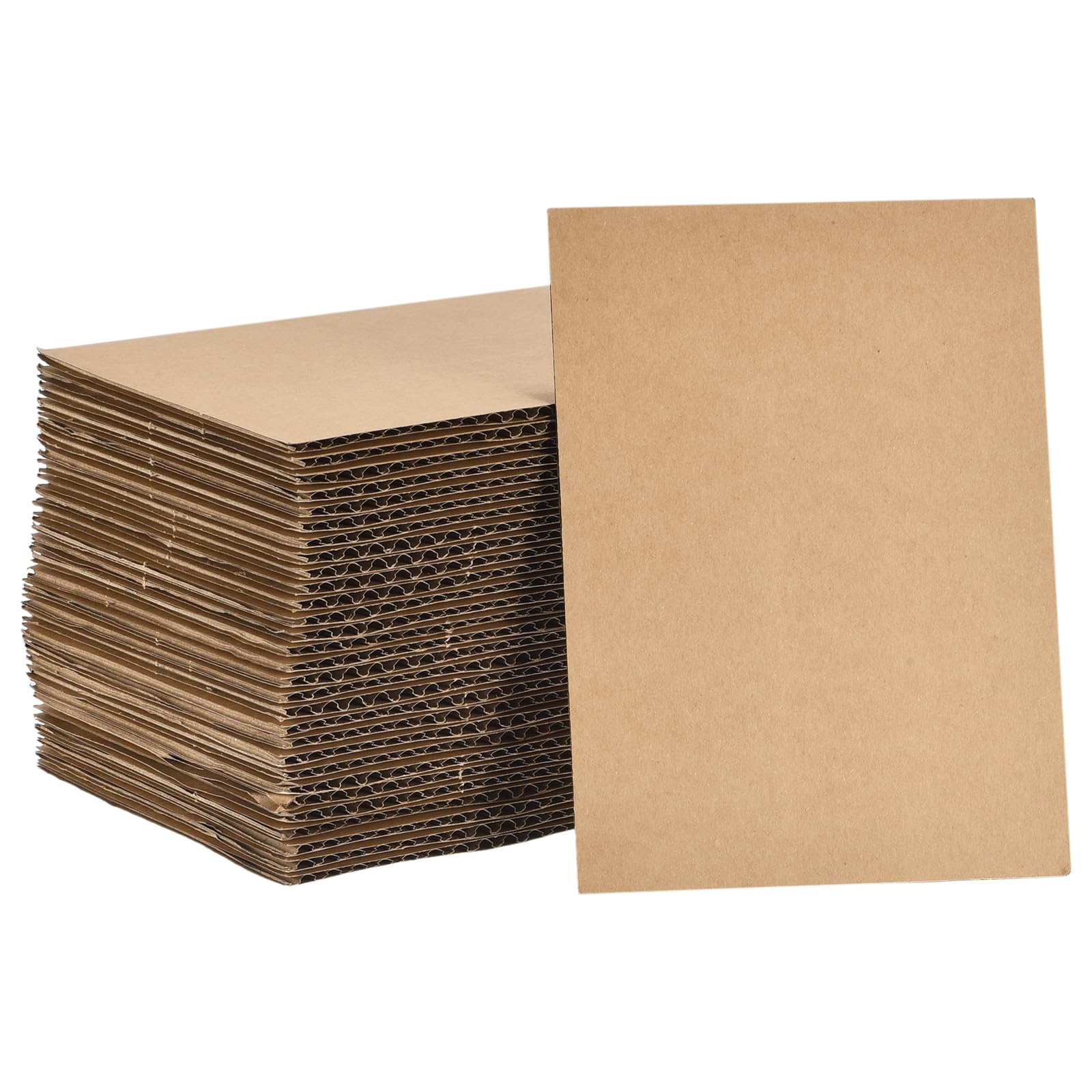 MECCANIXITY 100 Pack 5" x 7" Corrugated Cardboard Sheets 1/8" Thick Flat Cardboard Filler Inserts Pads for Mailers, Packing, Art Projects, DIY Crafts
