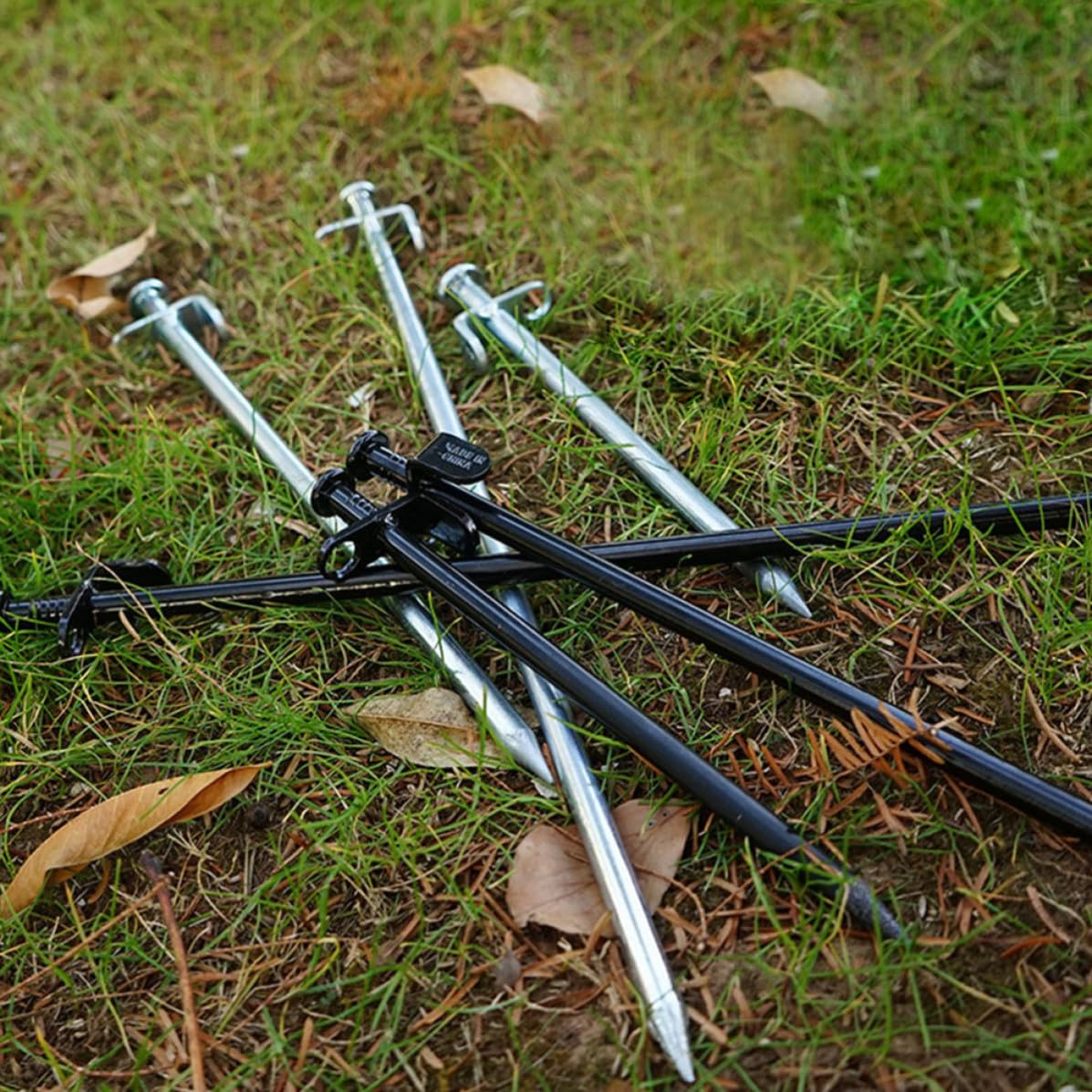 COLLBATH 8 Piezas Estacas para Tiendas de Campaña de Acero Inoxidable Resistentes y Portátiles, Clavijas Sólidas de 30cm para Accesorios de Camping y Actividades al Aire Libre