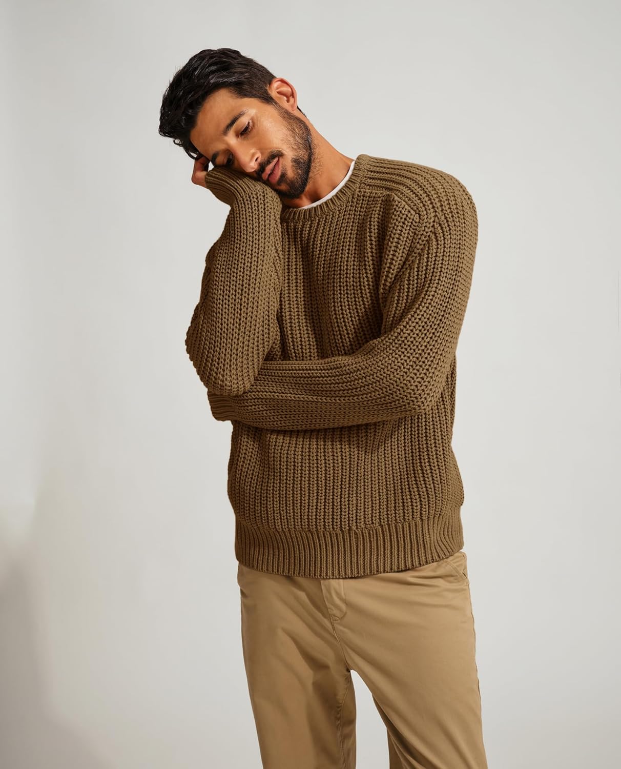 PJ PAUL JONES Mens Sweater Crewneck Knit Sweaters Casual Textured Pullover Sweater - Image 2