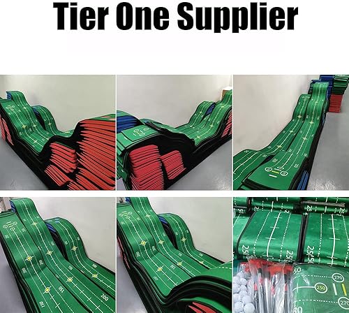 Miniatura 7 de Juego de putting de golf, juego de putting verde para interiores, tapete de golf desmontable, incluye 1 putter, 6 pelotas de golf, 3 tazas de golf,