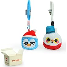 SPICIMOMO Christmas Plush Keychain - Snowman & Penguin Set of 2, Soft Squeeze Stress Relief Hanging Toys for Decor or Daily Companion, 3.5 Inch Cute Stuffed Animals for Holiday Gift or Collectible