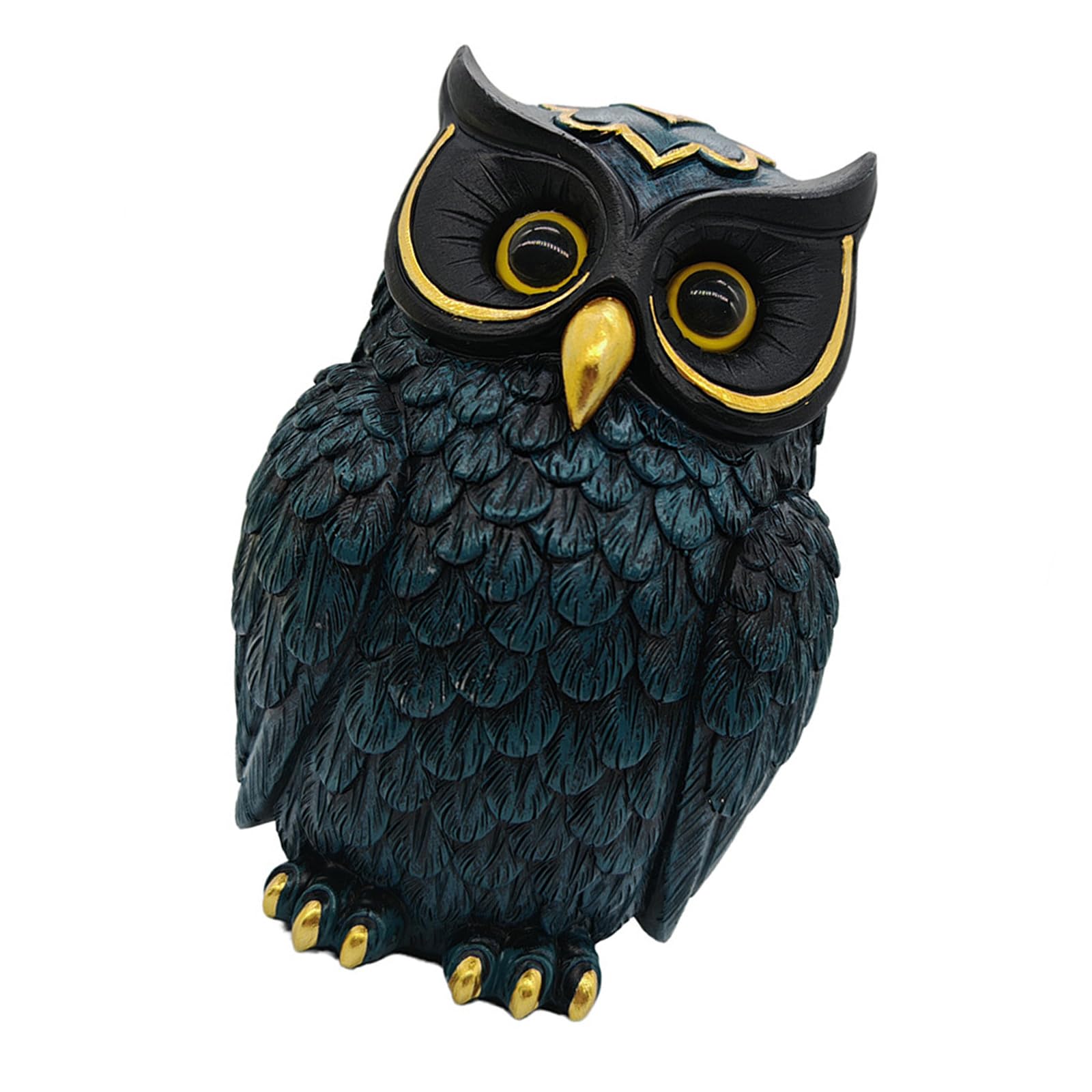 Hredyqw Resin Owl Small Sculpture Desktop Ornament Bird Statue Bookshelf Desktop Fireplaces Decors for Collectors