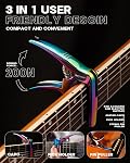Leo Jaymz Heavy Duty Guitar Capo for Acoustic/Electric Guitars, Clip made of Zinc Alloy Metal, Guitar Clamp for Bass Classical Guitar, Ukulele, Mandolin,Banjo (Dazzling Purple)
