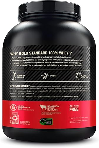 Vista 113 de Optimum Nutrition Estándar dorado 100% Proteína de Suero de Leche en Polvo, Pie de lima, 1.8 Libra