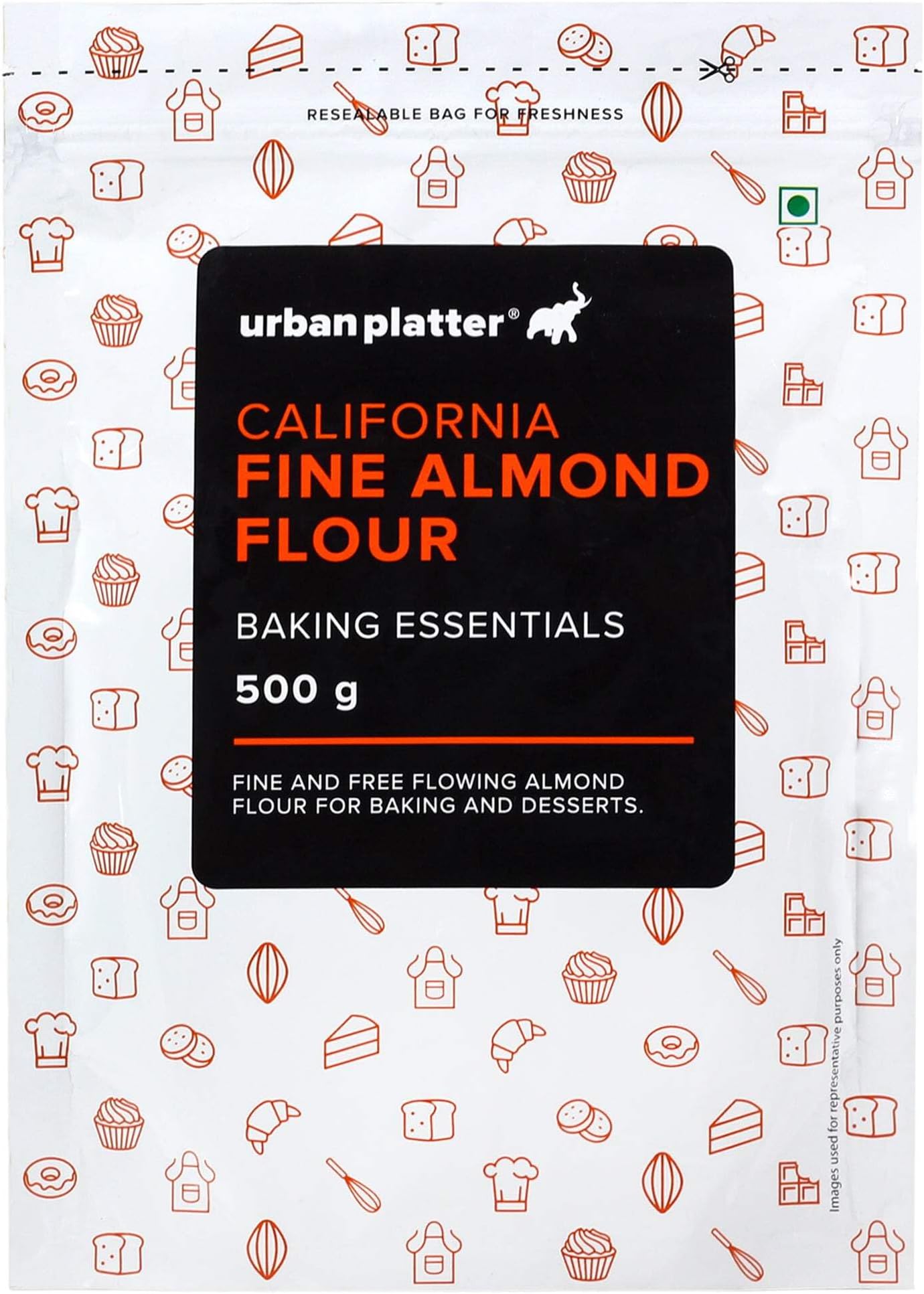 Urban Platter California Almond Flour | rich in protein & fibre | Keto, Paleo & Gluten-Free Baking Essential | Ideal for Pancakes, Macarons, Cookies & Low-Carb Recipes | 32.27 Oz (500gm)