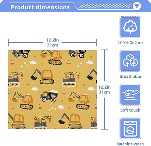 Miniatura 5 de SUABO Toallas de baño de algodón suave para niños,Toalla de camiones de construcción,Set 6