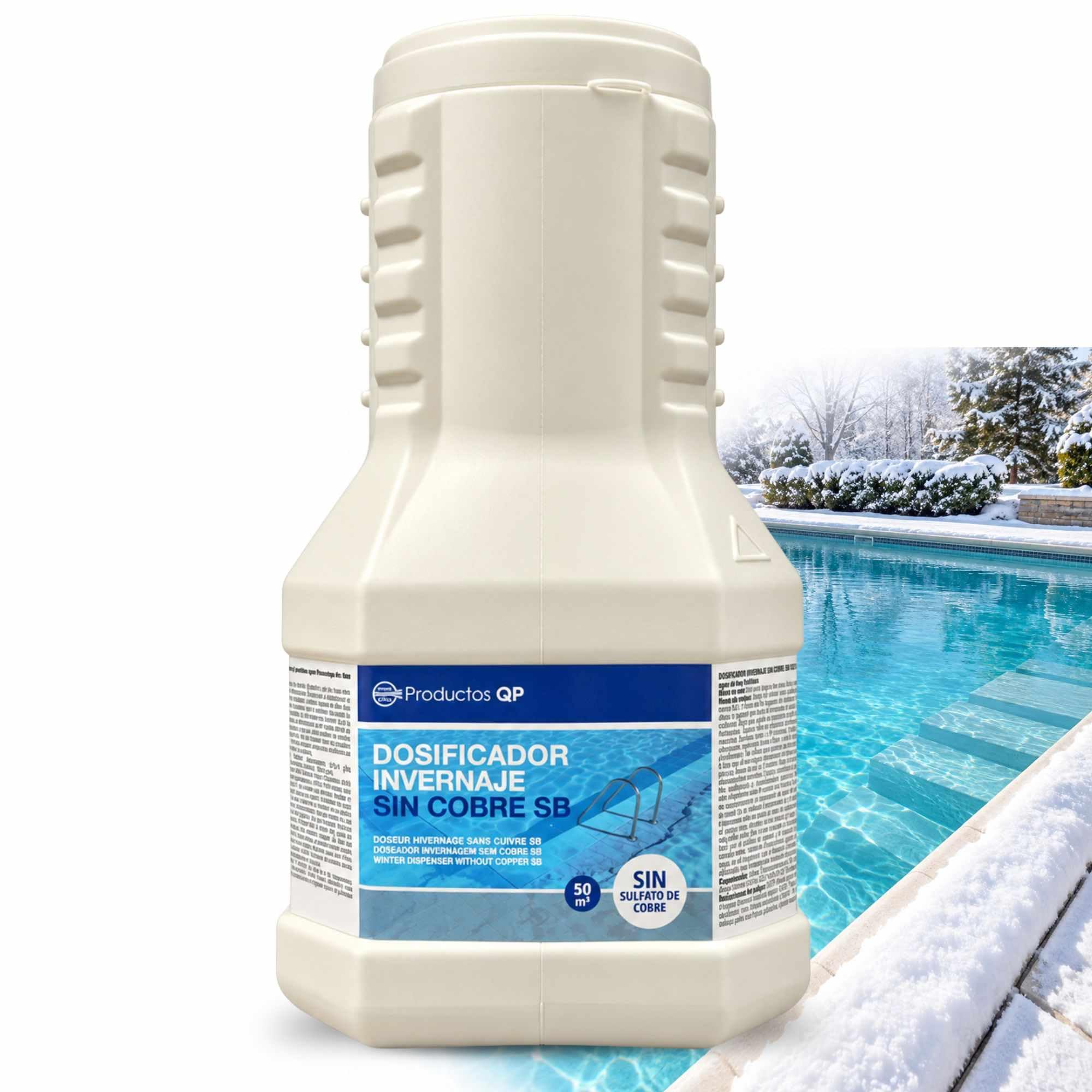 Dosificador auto invernaje SIN cobre, Tratamiento agua piscina 2 Kg 50m3 - imagen 1