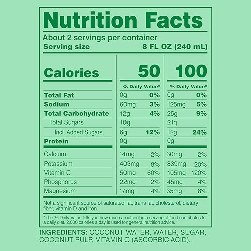 Miniatura 6 de Vita Coco Jugo de coco, original con pulpa, sabor a coco grande y atrevido, electrolitos naturales, hidratación dulce y refrescante, lata de 16.9