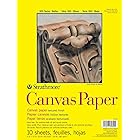 Strathmore 300 Series Canvas Paper Pad, Glue Bound, 9x12 inches, 10 Sheets (115lb/187g) - Artist Paper for Adults and Students - Acrylic and Oil Paints