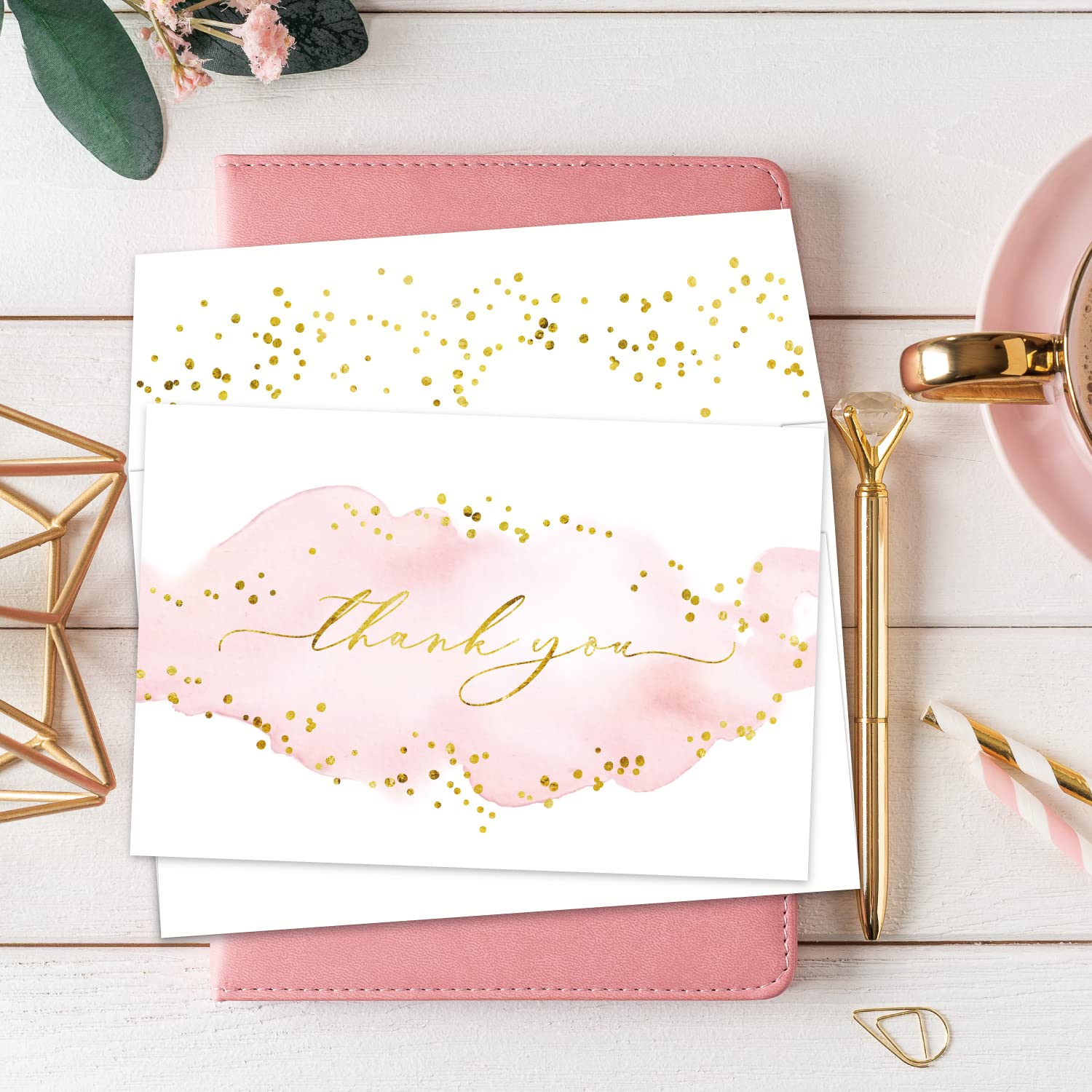 Gooji 4x6 Wedding Thank You Cards With Envelopes, Thank You From The New Mr And Mrs Cards, Matching Envelopes, Pack Of 20, Wedding Shower Thank You Cards Bulk (Cake & Car - View #8