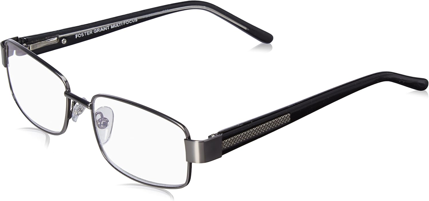 Foster Grant Wes Multifocus Progressive Gunmetal Reading Glasses