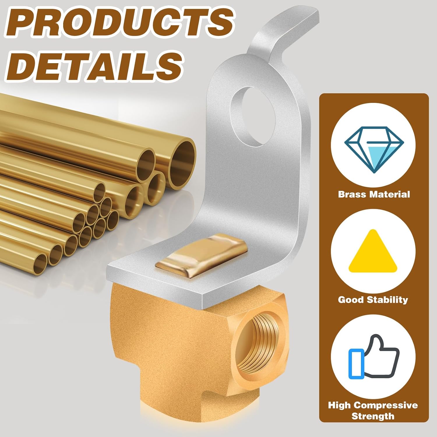 2Pcs 3-Way Brake Line Tee with Mounting Bracket Brass Brake Line Union Fittings 3/16" for 3/8"-24 Threads Maintaining Brake Systems for Fuel Line Liquid Line Brake line