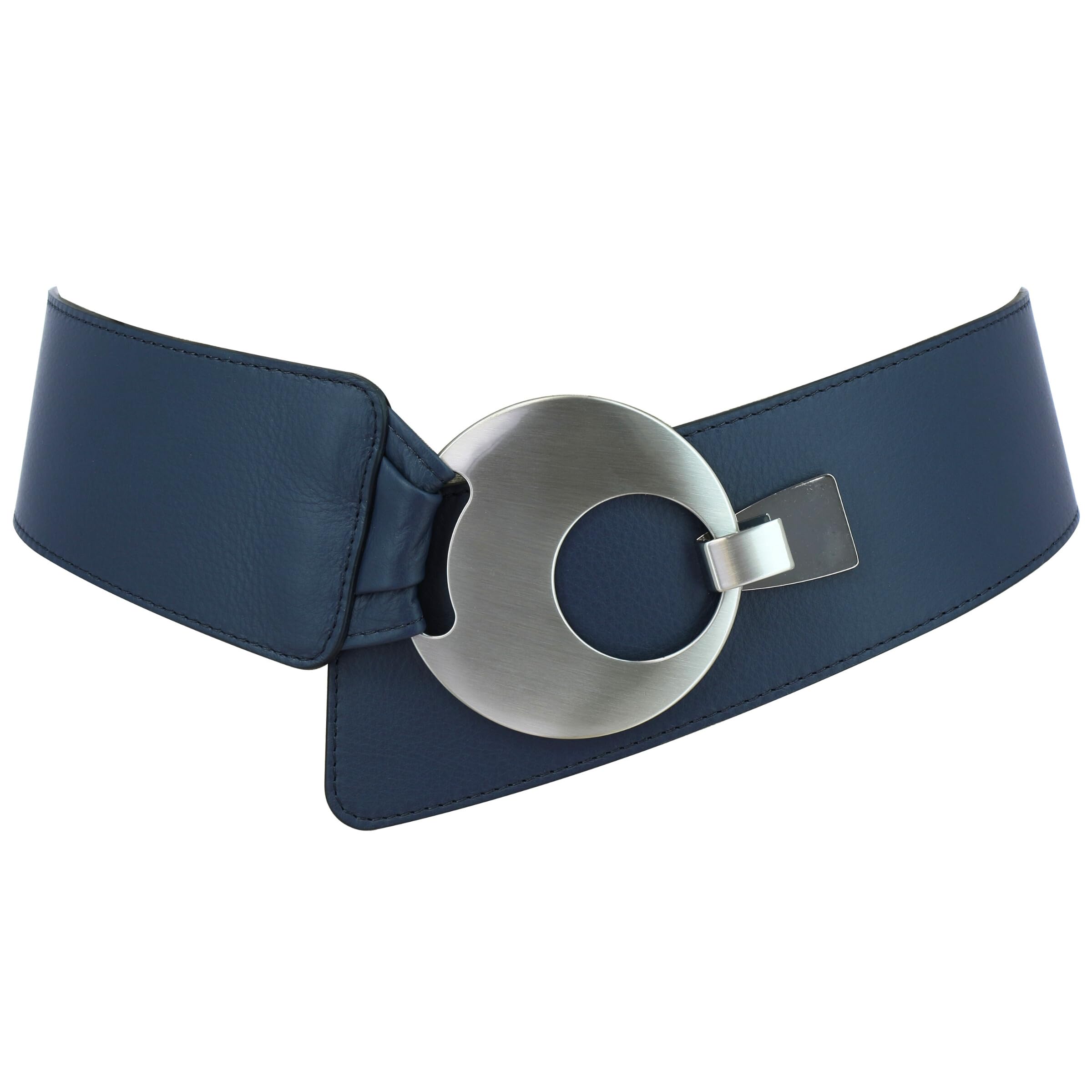 FASHIONGEN - Cintura larga da donna in pelle con fibbia rotonda SOLAINE