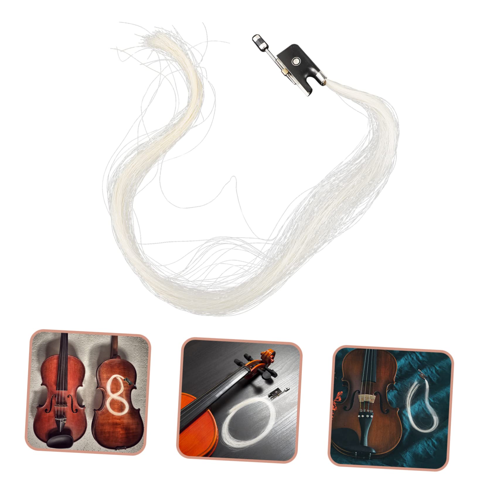 ifundom 2pezzi Bow Hair Per Violino Naturale Accessorio Premium Per Sostituzione Facile e Veloce Per Principianti e Studenti Realizzato Pelo Di Cavallo Per Durata e Prestazioni Ottimali