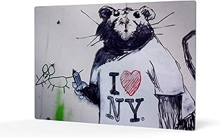 HB Art Design Rat I Love You New York Street Art Painting Banksy Metal Wall Art Print Mural Graffiti Living Room Bedroom Bathroom Office Teen Dorm Room Room Modern Decor Made in USA - 16x24