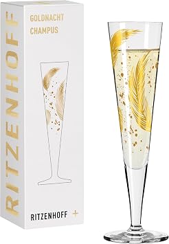RITZENHOFF Goldnacht No. 42 1071042 Champagne Glass 200 ml Designer Item with Real Gold Made in Germany