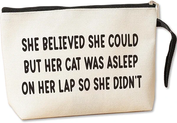 Cat Gifts for Women Cat Mom Gifts Cat Funny Makeup Bag Cat Lover Gifts for Women Pet Cat Owner Bestie Best Friend Cute Cat Stuff Toiletry Bag Cat Themed Gifts Graduation Birthday Gifts Cosmetic Bag