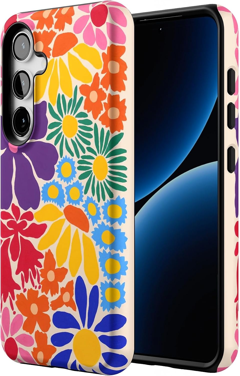 Casely Galaxy S24 Case | Flower Patch | Multi-Color Floral | Essential Slim Dual-Layer Protective Design