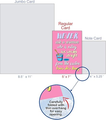 Miniatura 4 de NobleWorks, Cartón de helado  Tarjeta divertida para mujer, para sentirse mejor, tarjeta rosa de recuperación para esposa, mamá, mujer, C3228FBG