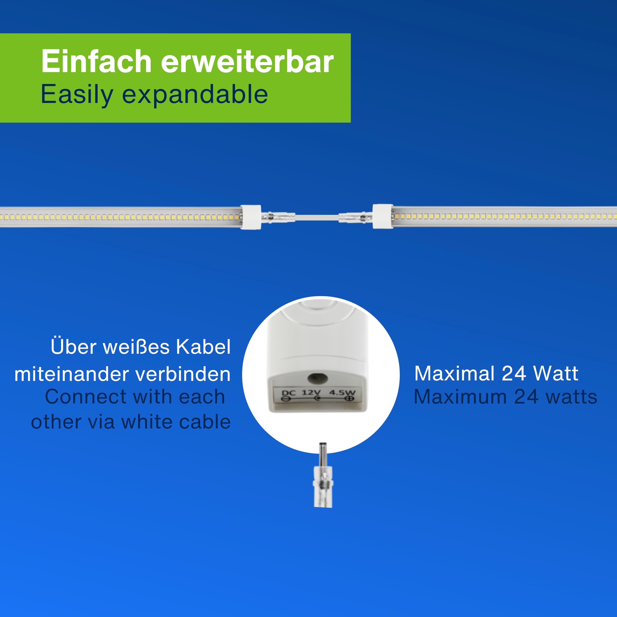 REV XS LED lampa podszafkowa z czujnikiem, oświetlenie kuchenne szafka dolna, 25 000 h, 9 W, 600 lm, 600 x 20 x 15 mm, srebrna