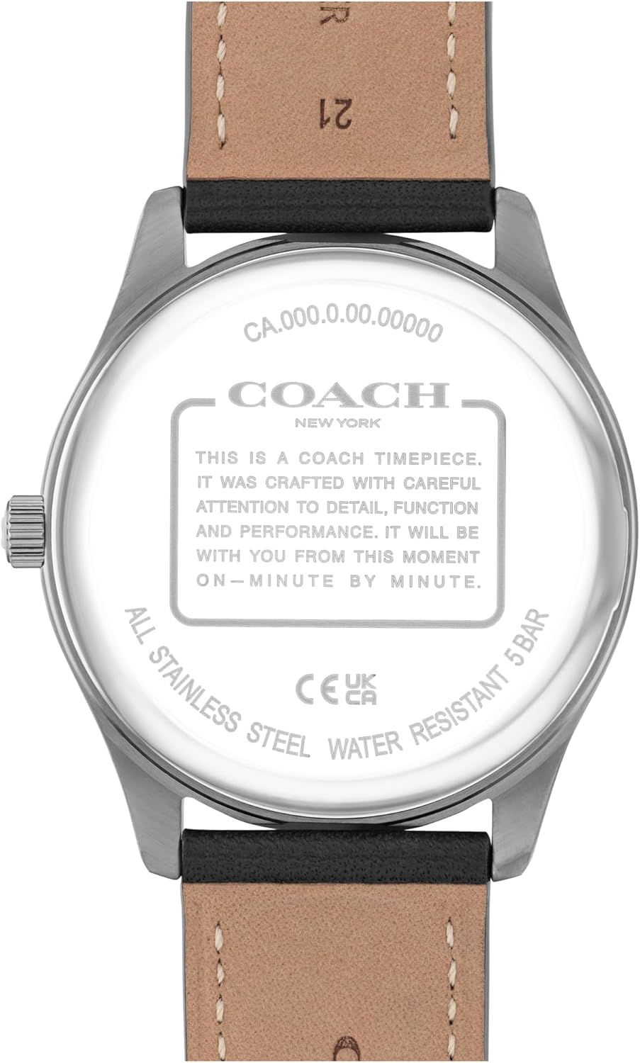 COACH Men's Oliver 3H Quartz Watch, 41mm Case Size, Genuine Leather Strap, Date Display, Classic for Every Day - Gift for Him - Image 3