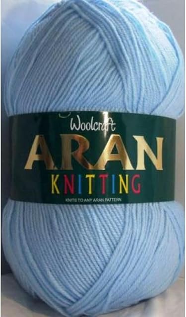 Woolcraft Aran Knitting Yarn 400g 100% Acrylic 19 Baby Blue