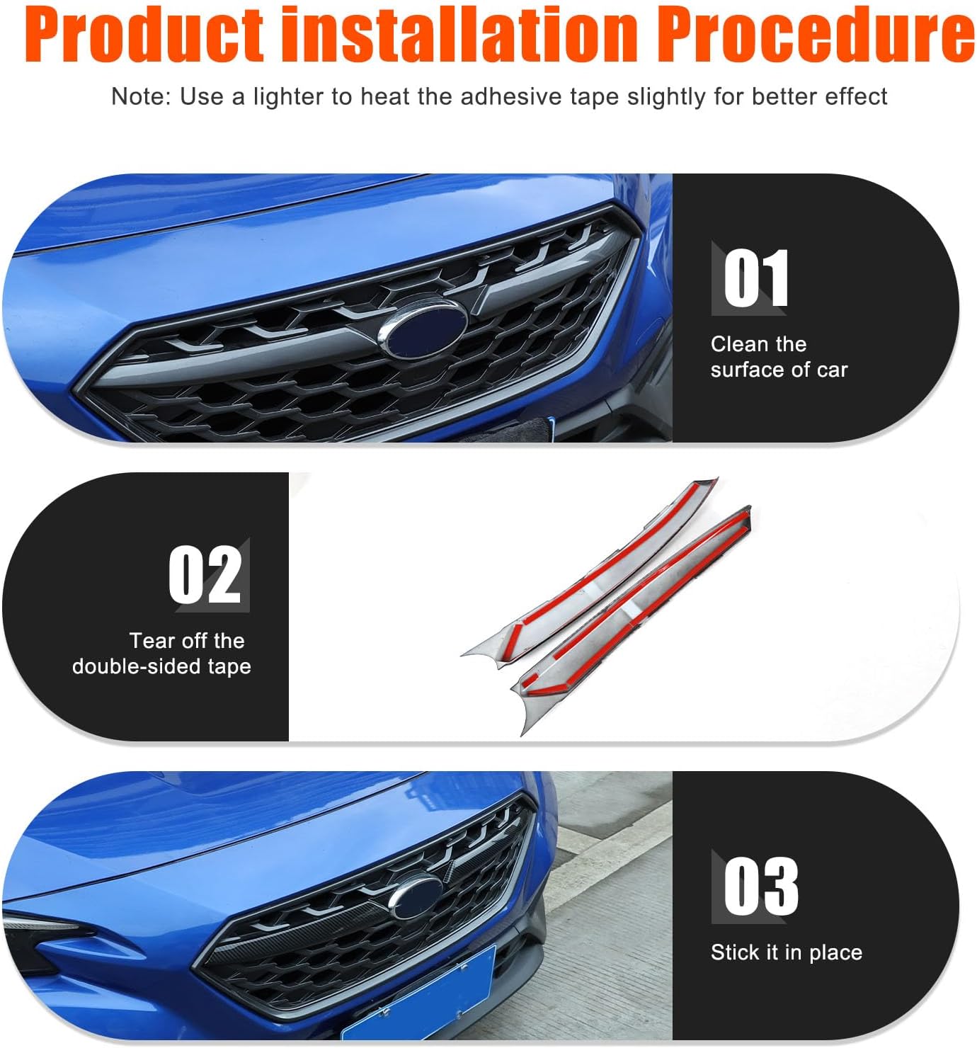 Daeiclru Front Center Grill Insert Cover Trim Compatible with Subaru WRX 2022-2024, Car Front Bumper Grille Cover Grill Badge Molding Trim Accessories (Carbon Fiber Pattern)