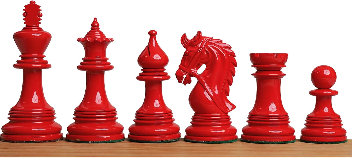 4.3" Napoleon Luxury Staunton Chess Set- Chess Pieces Only - Triple Weighted Lacquered Boxwood